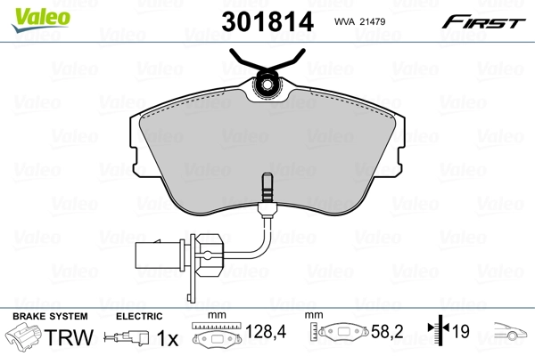 Brake Pad Set, disc brake FIRST 301814