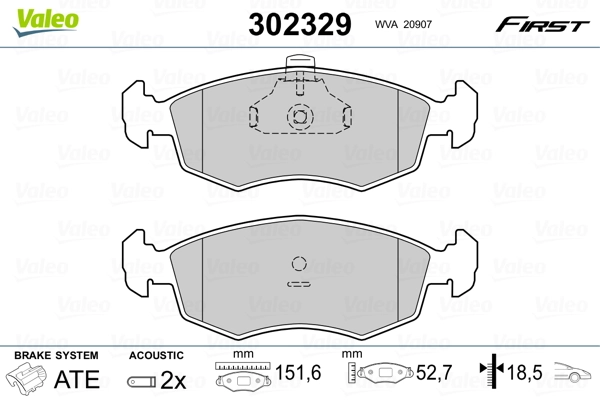 VALEO 302329 Brake Pad Set, disc brake