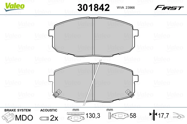 Brake Pad Set, disc brake FIRST 301842