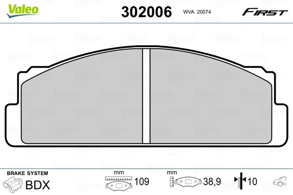 Brake Pad Set, disc brake FIRST 302006