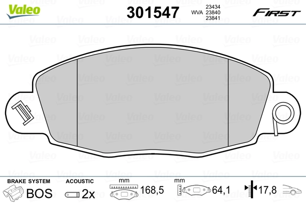 Brake Pad Set, disc brake FIRST 301547
