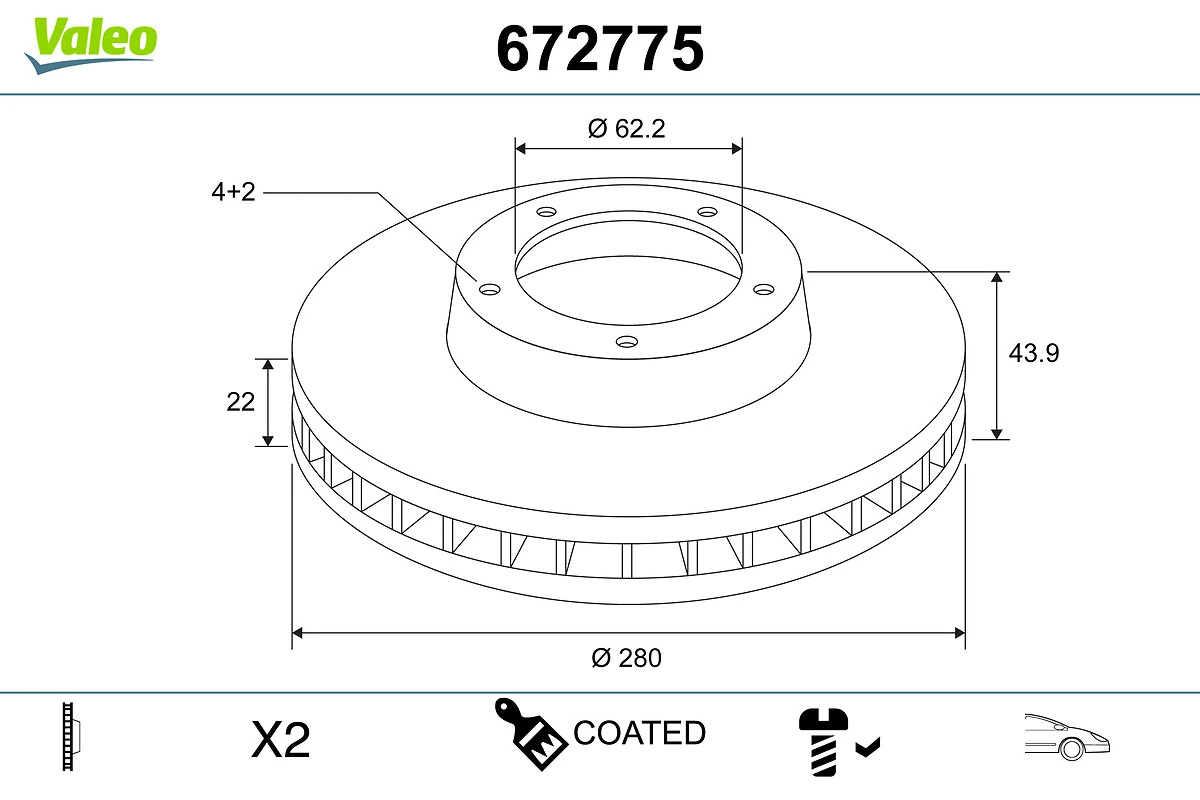 Brake Disc COATED 672775
