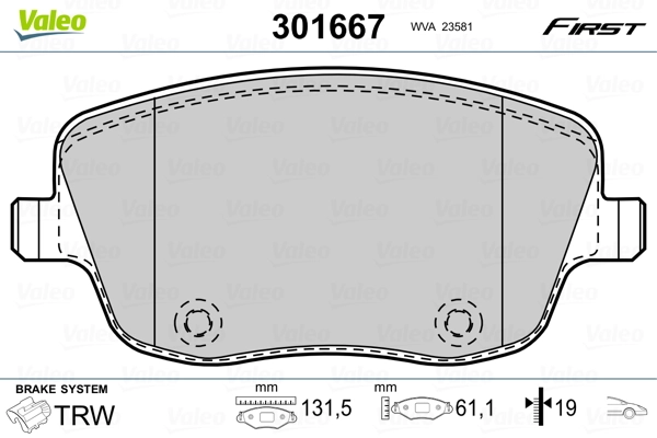 Brake Pad Set, disc brake FIRST 301667