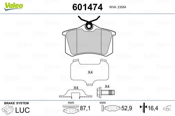 Brake Pad Set, disc brake 601474