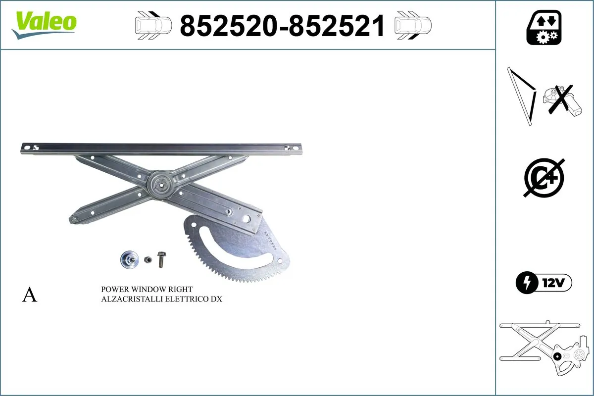 VALEO 852520 Window Regulator