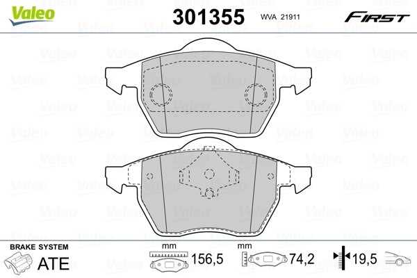 Brake Pad Set, disc brake FIRST 301355