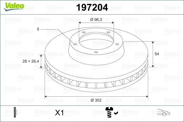 VALEO 197204 Brake Disc