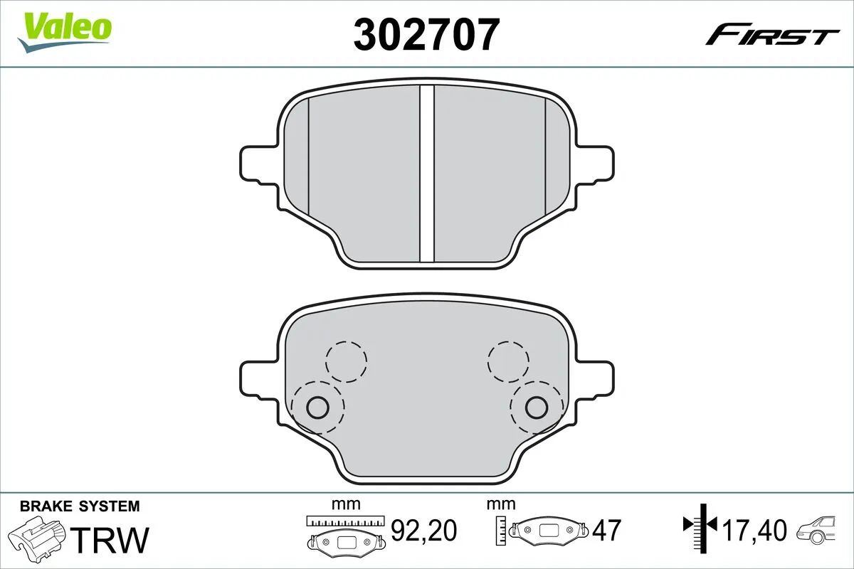 Brake Pad Set, disc brake FIRST 302707