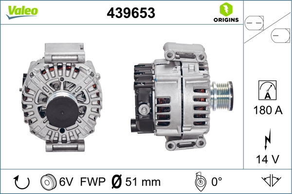 Alternator VALEO ORIGINS NEW OE TECHNOLOGY 439653