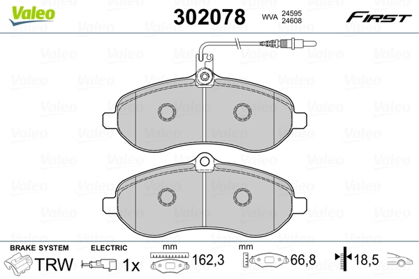 Brake Pad Set, disc brake FIRST 302078