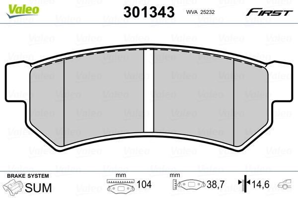 Brake Pad Set, disc brake FIRST 301343