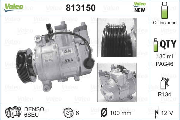 Compressor, air conditioning VALEO CORE-FLEX 813150