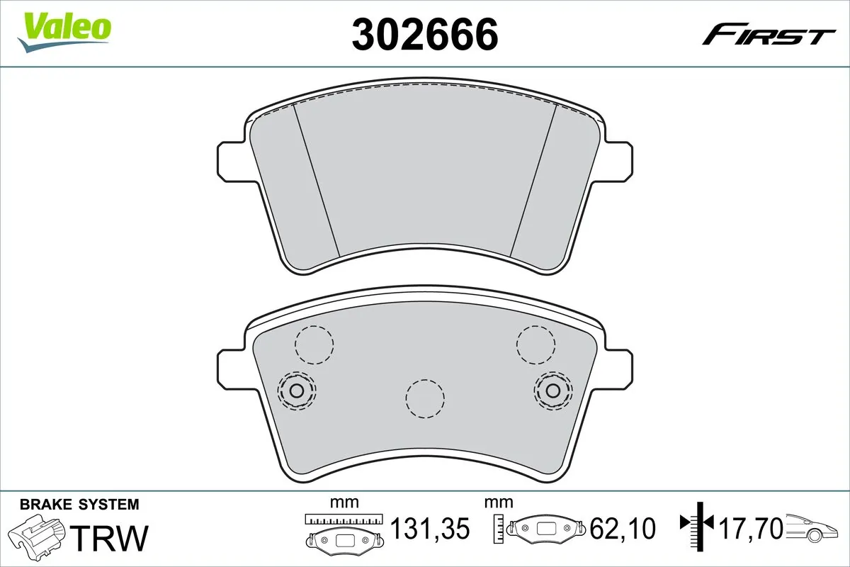 Brake Pad Set, disc brake FIRST 302666