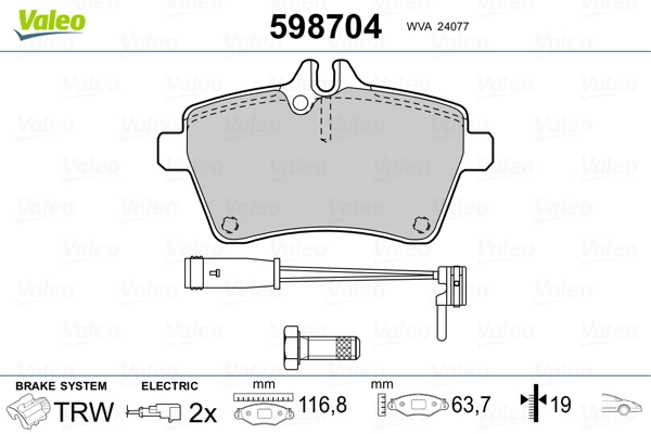Brake Pad Set, disc brake 598704