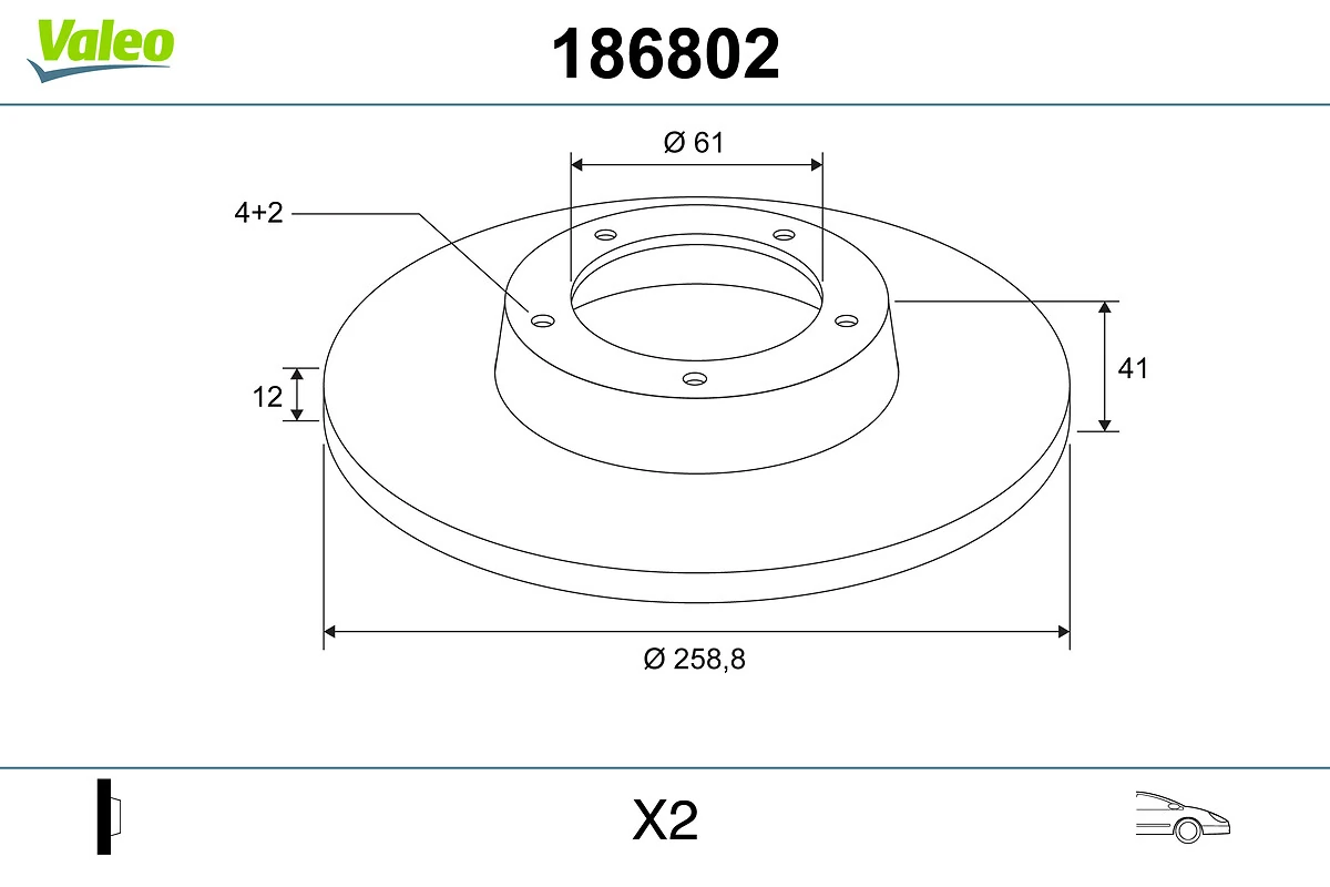 VALEO 186802 Brake Disc