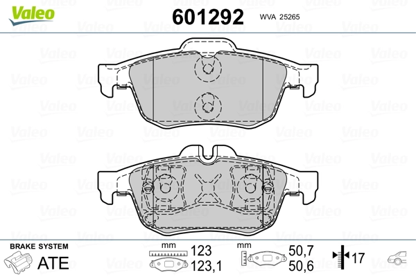 VALEO 601292 Brake Pad Set, disc brake