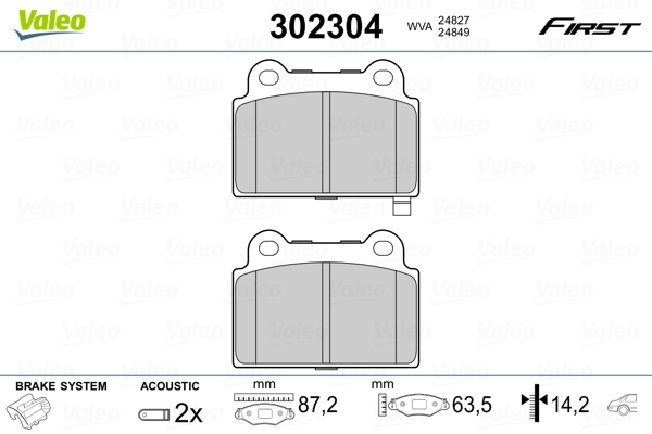 Brake Pad Set, disc brake FIRST 302304