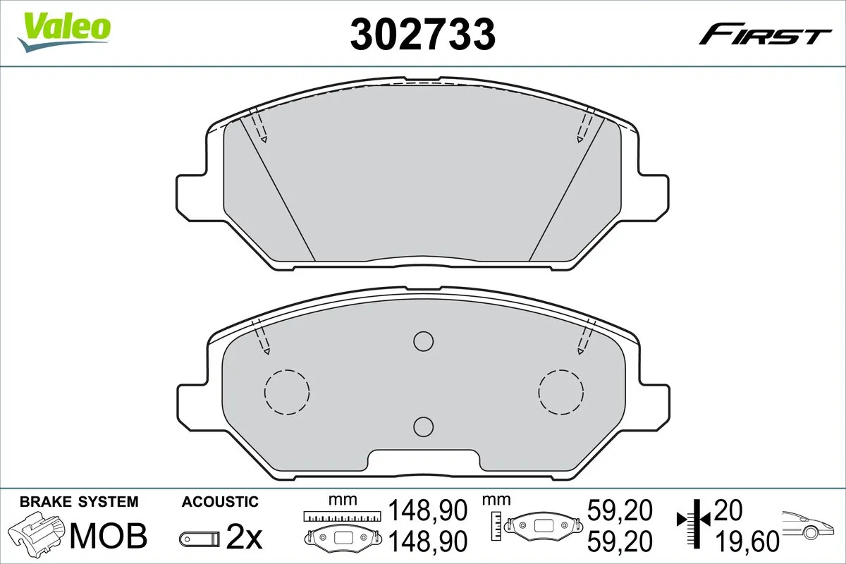 Brake Pad Set, disc brake FIRST 302733
