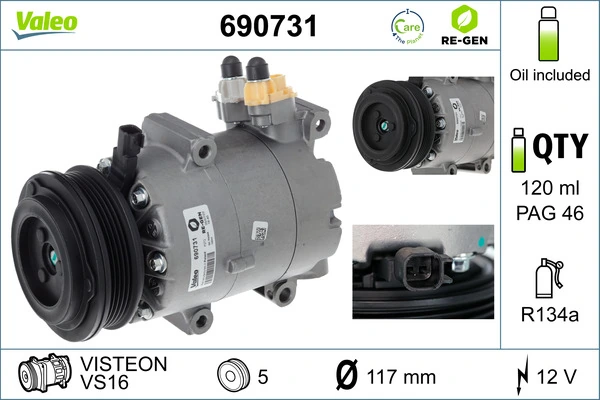 VALEO 690731 Compressor, air conditioning