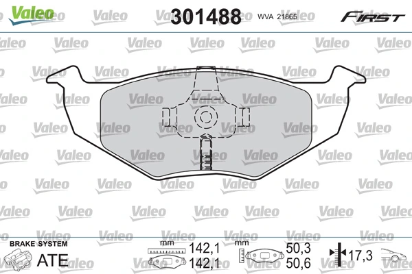 Brake Pad Set, disc brake FIRST 301488
