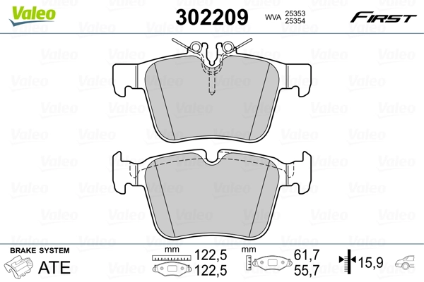Brake Pad Set, disc brake FIRST 302209