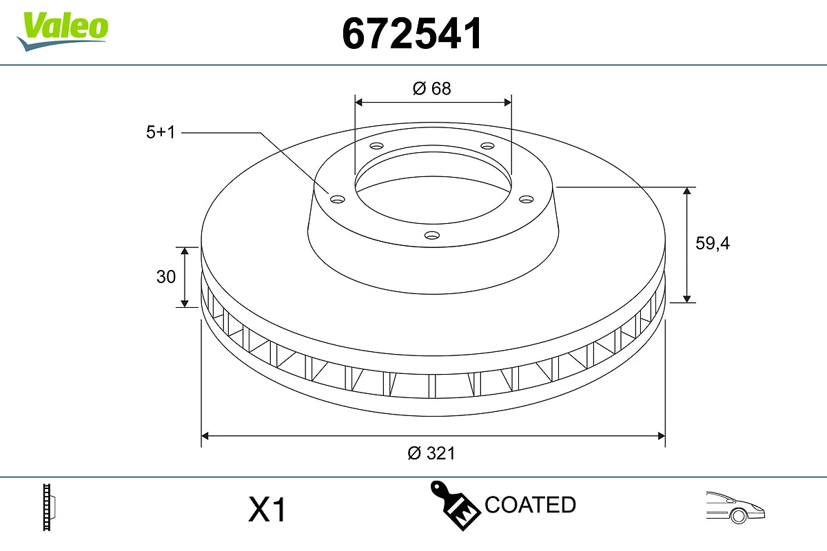 VALEO 672541 Brake Disc