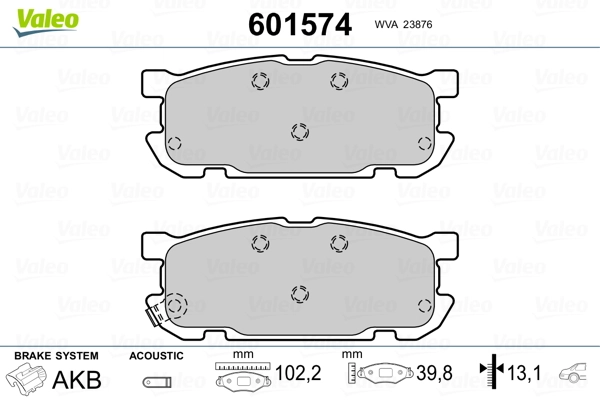 VALEO 601574 Brake Pad Set, disc brake