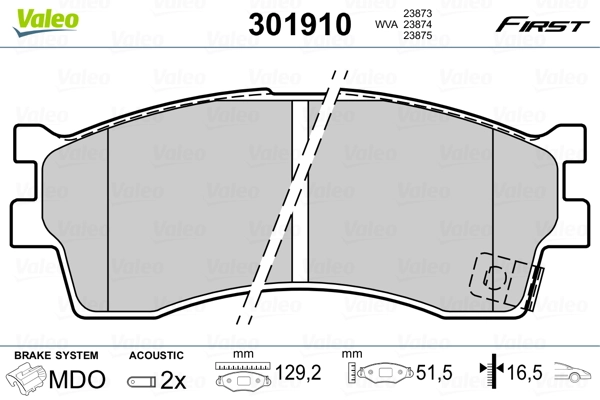 VALEO 301910 Brake Pad Set, disc brake