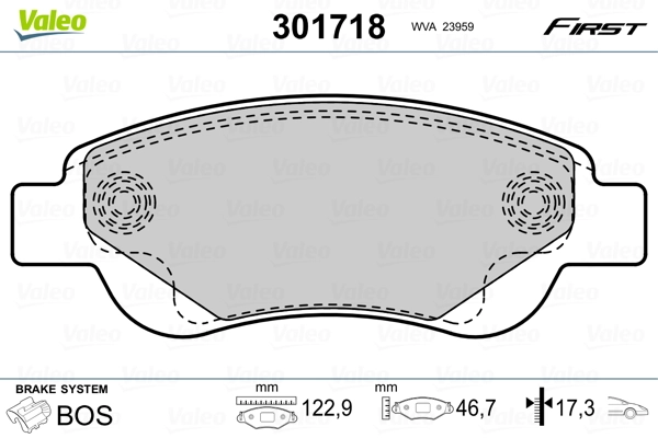 Brake Pad Set, disc brake FIRST 301718