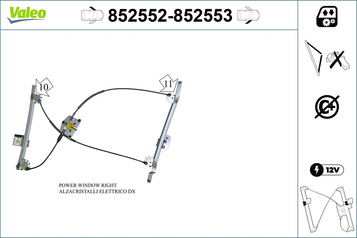 VALEO 852552 Window Regulator