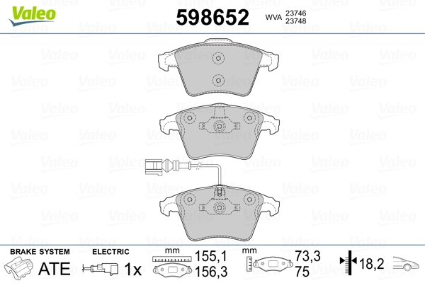 Brake Pad Set, disc brake 598652