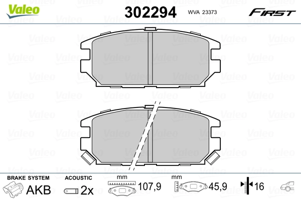 VALEO 302294 Brake Pad Set, disc brake
