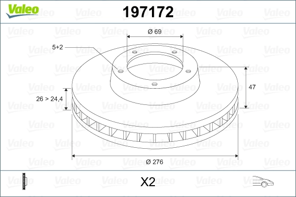 VALEO 197172 Brake Disc