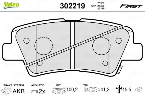 Brake Pad Set, disc brake FIRST 302219