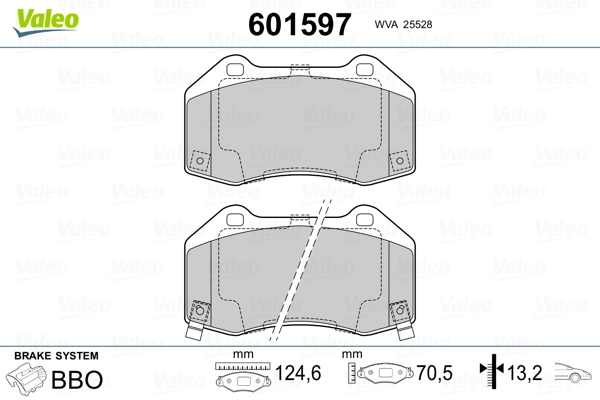 VALEO 601597 Brake Pad Set, disc brake