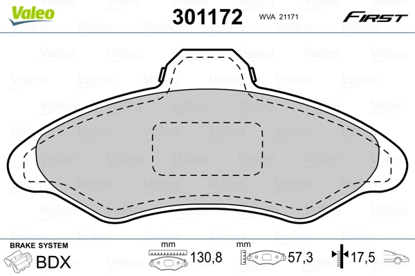 Brake Pad Set, disc brake FIRST 301172