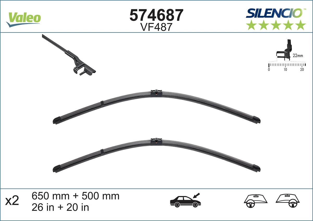 Wiper Blade SILENCIO FLAT BLADE SET 574687