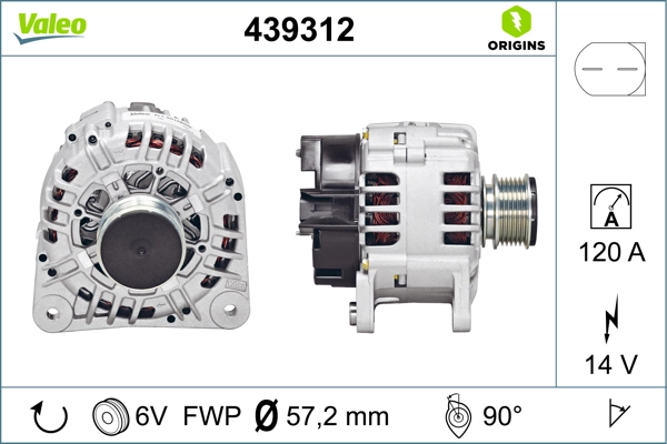 Alternator VALEO ORIGINS NEW OE TECHNOLOGY 439312