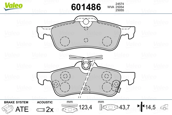 VALEO 601486 Brake Pad Set, disc brake