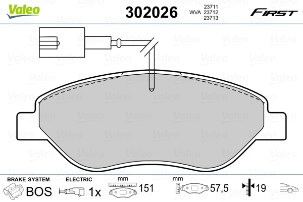 Brake Pad Set, disc brake FIRST 302026