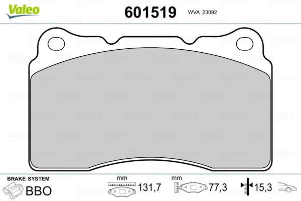 VALEO 601519 Brake Pad Set, disc brake