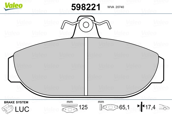 VALEO 598221 Brake Pad Set, disc brake