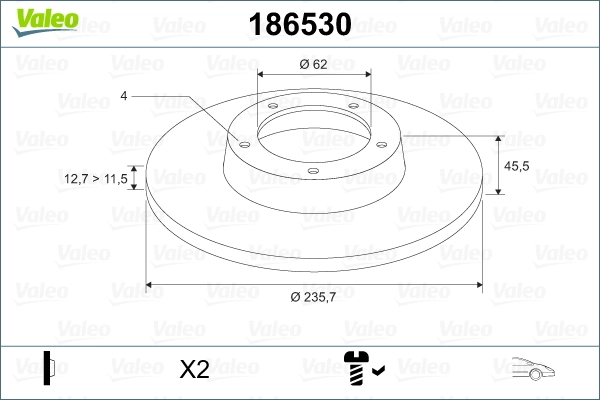 VALEO 186530 Brake Disc