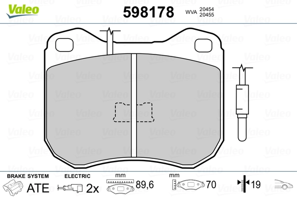 VALEO 598178 Brake Pad Set, disc brake