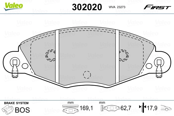 Brake Pad Set, disc brake FIRST 302020