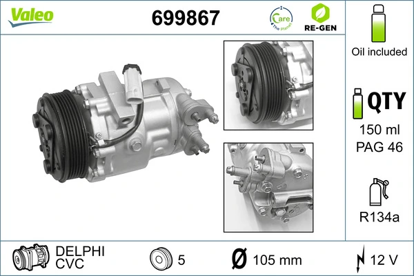 VALEO 699867 Compressor, air conditioning