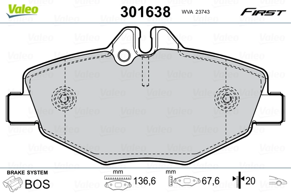 Brake Pad Set, disc brake FIRST 301638