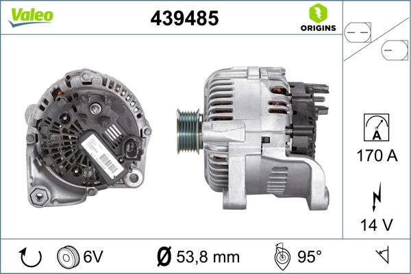 Alternator VALEO ORIGINS NEW OE TECHNOLOGY 439485