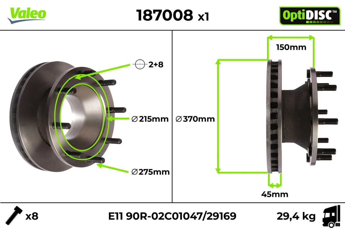 VALEO 187008 Brake Disc