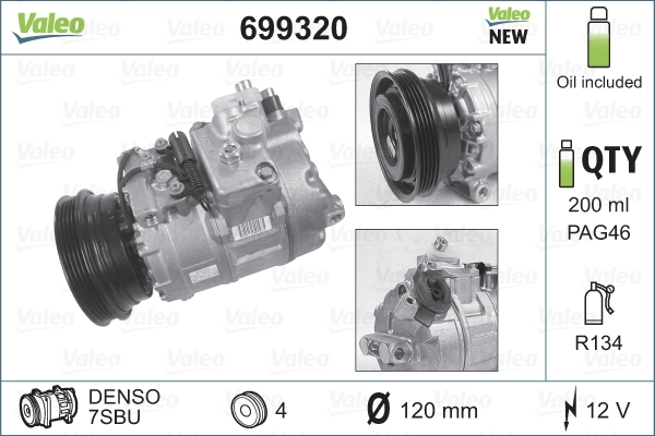 VALEO 699320 Compressor, air conditioning